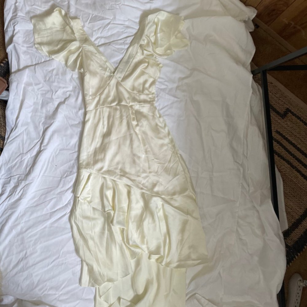 White Satin Maxi Dress